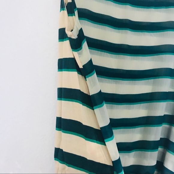 Loft Green Stripe Tank Top - Picture 2 of 3